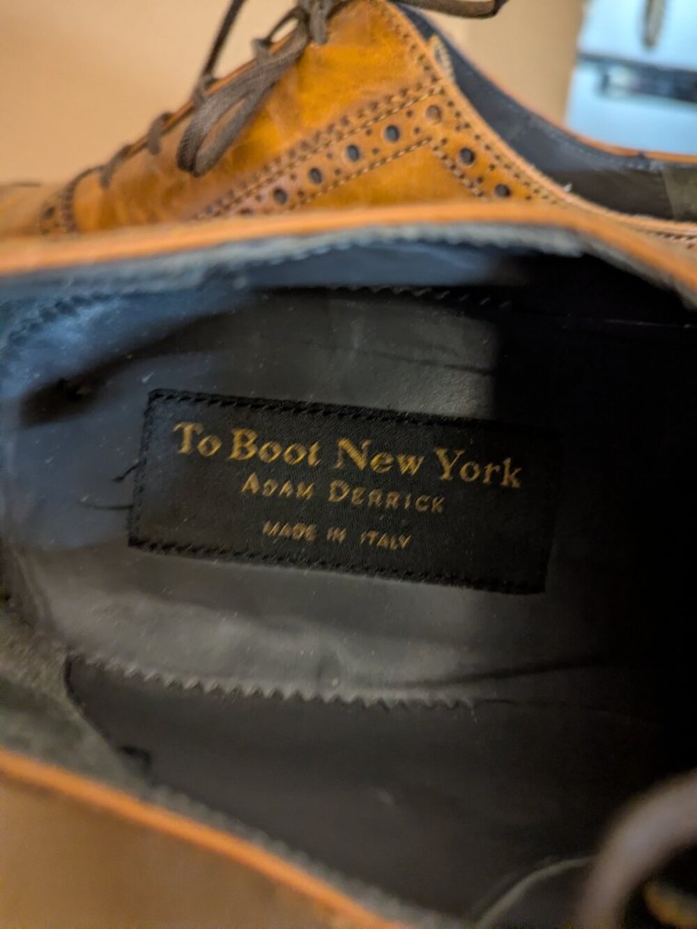 TO BOOT-NEW YORK Mens Wingtip Shoes Size 10 - Picture 6 of 6